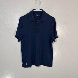 UNTUCKit Polo Shirt Mens Small Blue Solid Performance Stretch Casual Knit Top
